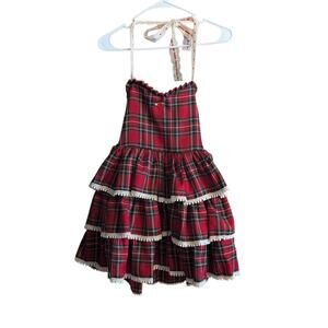 10 Dollcake HTF Daddy's Girl Red Tartan Dress